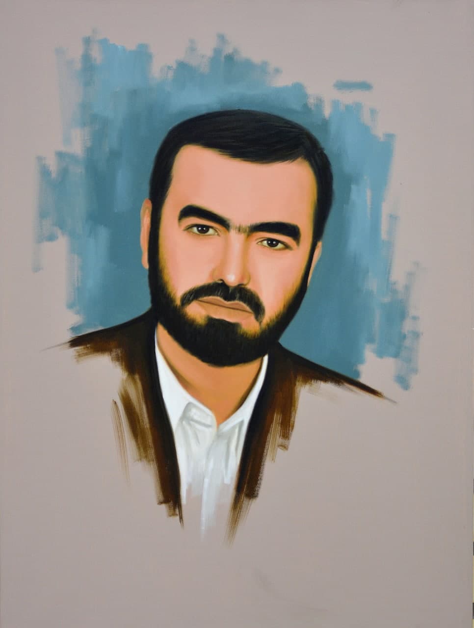 نقاشی چهره شهید وحید رنجبر